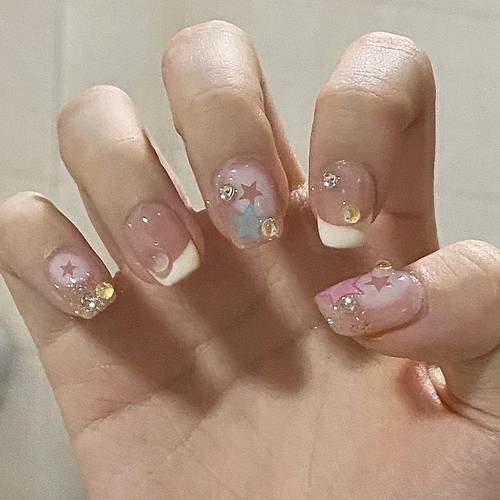 24pcs short square false - short, nails