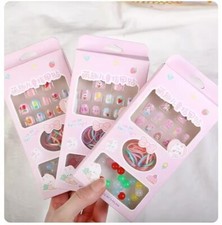 Kids Girls Press On Fake Nails