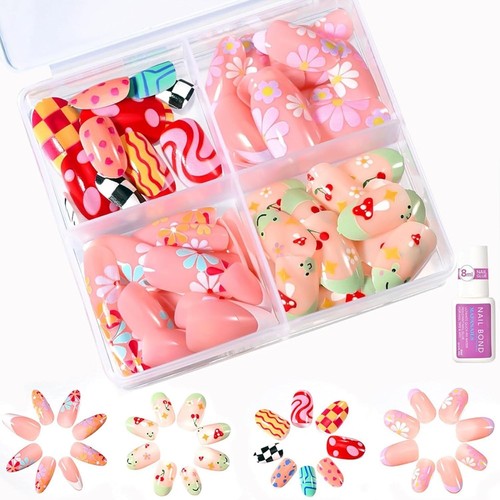 Kids press nails 96pcs - kids,