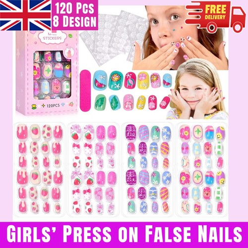120pcs kids false - nails, press