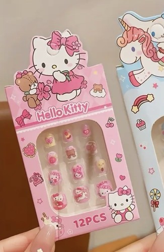 Hello kitty false nails 12pcs - hello,