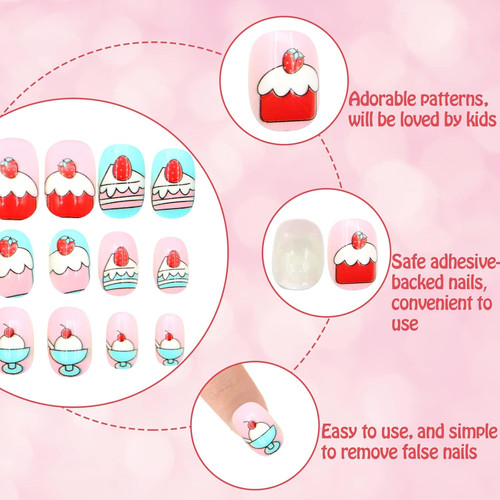 120pcs kids false nails press - false,