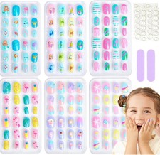 144Pcs Kids Stick on Nails -